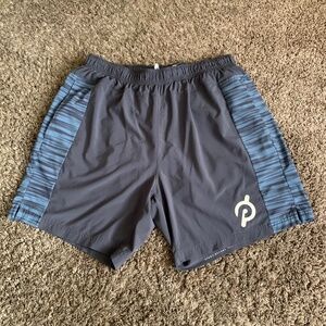 Four Laps x Peloton Gray Bolt Shorts Sz.L Athletic Sporty Lined Gym Running Wear